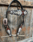 Cowhide Clear Browband/One Ear Tack Set