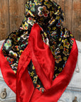 35X35" Red Flowers Wild Rag / Scarf WR3107