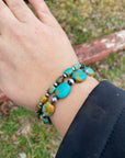 Real Turquoise Bracelet with Sterling Silver Pearls