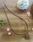 22 inch Sterling Silver Pearls graduated necklace