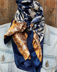 35X35" Blue Two-Toned Paisley Wild Rag / Scarf WR3300