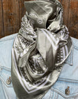 35X35" Sage Floral Paisley Wild Rag / Scarf WR3380