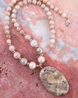 Jasper Slab in Pink Necklace