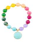 kaleidoscope Multistone Blue Turquoise Charm Bracelet