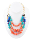Kaleidoscope Multistone Statement Golden Necklace