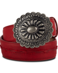 1.5 Woven Belt with Round Buckle-Smoldering Ruby