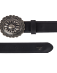 1.5 Woven Braided Belt with Round Buckle - Jet Black