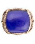 Lace Blue Agate Golden Statement Ring