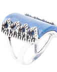 Blue Lapis Slice and Sterling Silver Ring