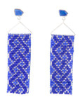 Lapis Woven Seed Bead Earrings