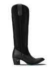 Jentry Knee High Boot - Jet Black & Soft Black Suede