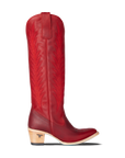 Smoldering Ruby Flame Stitch Knee High Boot