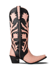 Jolene Exotic Boot - Blush Ostrich & Jet Black