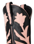 Jolene Exotic Boot - Blush Ostrich & Jet Black