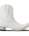Matte White Western Bootie With Rodeo Inspired Silhouette And Everyday Versatility