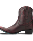 Western Snip Toe Cowgirl Bootie In Black Cherry
