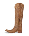 Desert Clay Knee High Western Boots With Premium Calfskin Leather Construction Details