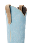 Saratoga Square Boot - Latte Suede and Powder Blue