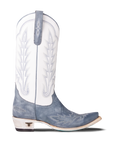Lexington Boot - Washed Denim/Matte White