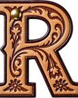 Monogrammed Initial Western Leather Look Saddle Longhorn Cowboy Cowgirl Kitchen Dish Towels Made in America