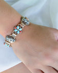 Legacy Blue Turquoise and Dalmatian Jasper Golden Bracelet