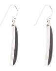 Line Black Onyx Sterling Silver Drop Earrings