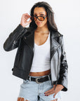 Basic Biker Jacket - Jet Black Leather