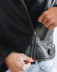 Basic Biker Jacket - Jet Black Leather