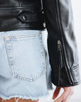 Basic Biker Jacket - Jet Black Leather