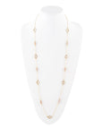 Long Delicate Orange Moonstone and Bronze Necklace