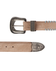 1.5 Double Belt Buckle - Latte Suede