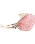 Lucent Orange Sponge Coral Cuff Golden Bracelet