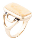 Luster Yellow Agate Golden Statement Ring
