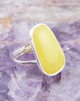 Madeleine Yellow Jade and Sterling Silver Ring