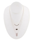 Marcasite and Onyx Sterling Silver Layered Necklace