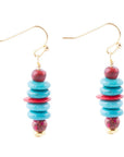 Mija Turquoise and Magenta Stack Earrings