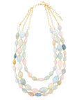 Mixed Morganite Pastel Statement Strand Necklace