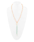 Multi Stone Orange Coral Golden Y-Neck