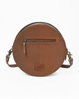 Ohlay Round Western Crossbody Bag for Women, Hand Tooled Genuine Leather Purse