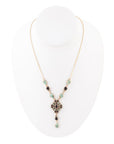 Barcelona Black Onyx and Blue Turquoise Golden Y-Necklace