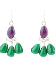 Peacock Purple Agate Drop Earrings