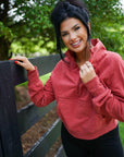 Vivienne Zip Up Stand Collar Ribbed Thumbhole Sleeve Sweatshirt