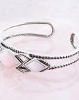 Pink Opal and Sterling Silver Cuff Bracelet