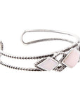 Pink Opal and Sterling Silver Cuff Bracelet