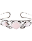 Pink Opal and Sterling Silver Cuff Bracelet