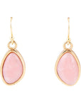 Pink Opal Golden Drop Earrings