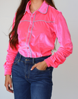 POP PINK VELVET PERFORMANCE RODEO SHIRT