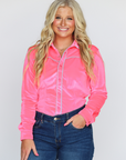POP PINK VELVET PERFORMANCE RODEO SHIRT