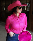 PINK NIGHT SPARKLE PERFORMANCE RODEO SHIRT