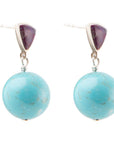 Prescott Purple Turquoise Sterling Silver Drop Earrings